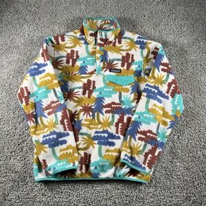 Patagonia Synchilla Sweater Women Small Tree Print 1/4 Snap Button Fleece Jacket